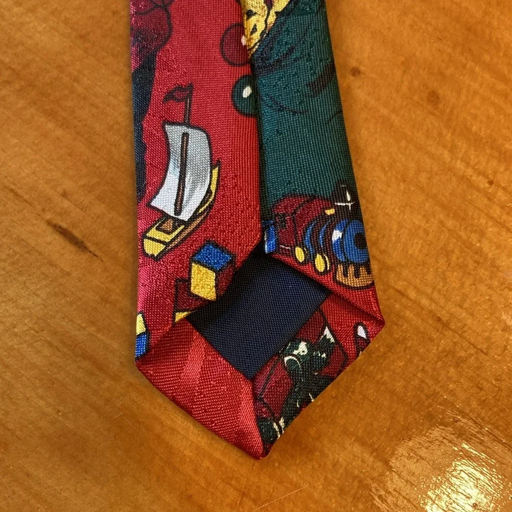 90s Nostalgia Mens Christmas Santa Claus‎ Toy Sack Handmade Holiday Necktie Tie